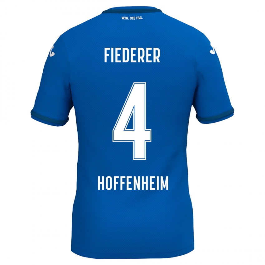 Hombre Camiseta Tom Fiederer #4 Azul Real 1ª Equipación 2024/25 La Camisa México