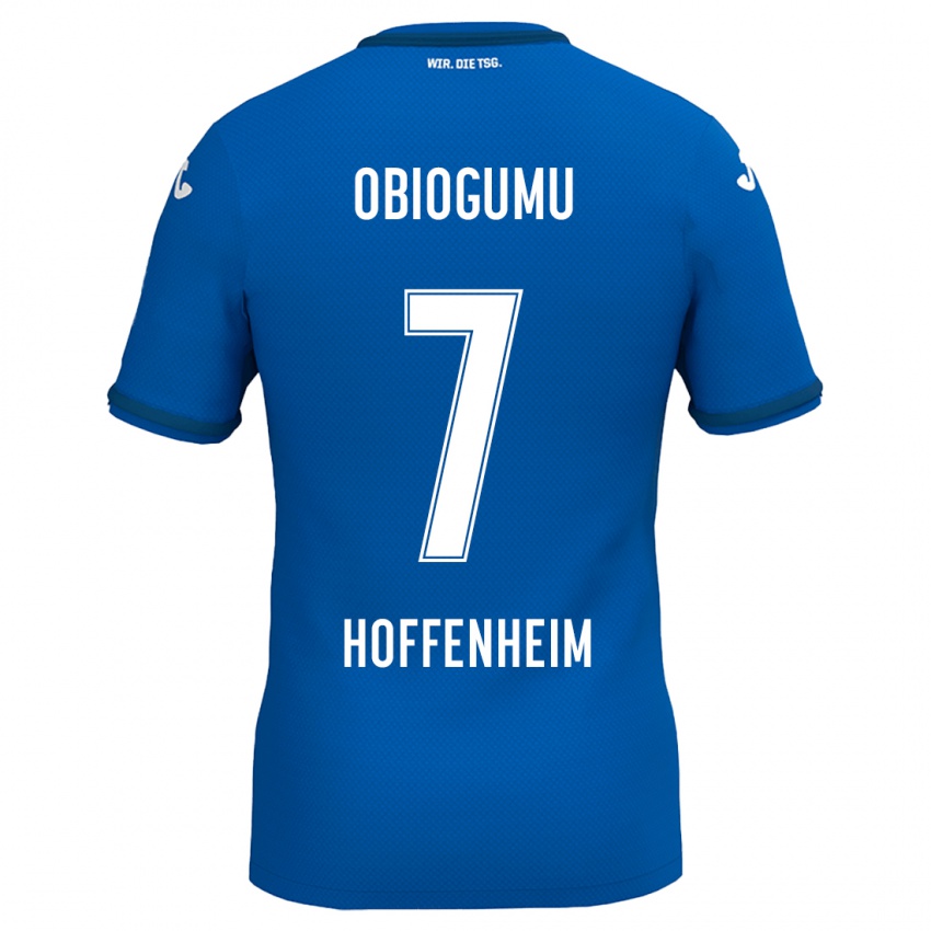 Hombre Camiseta Uche Obiogumu #7 Azul Real 1ª Equipación 2024/25 La Camisa México