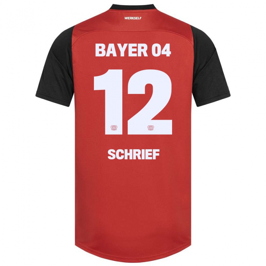 Hombre Camiseta Moritz Schrief #12 Rojo Negro 1ª Equipación 2024/25 La Camisa México