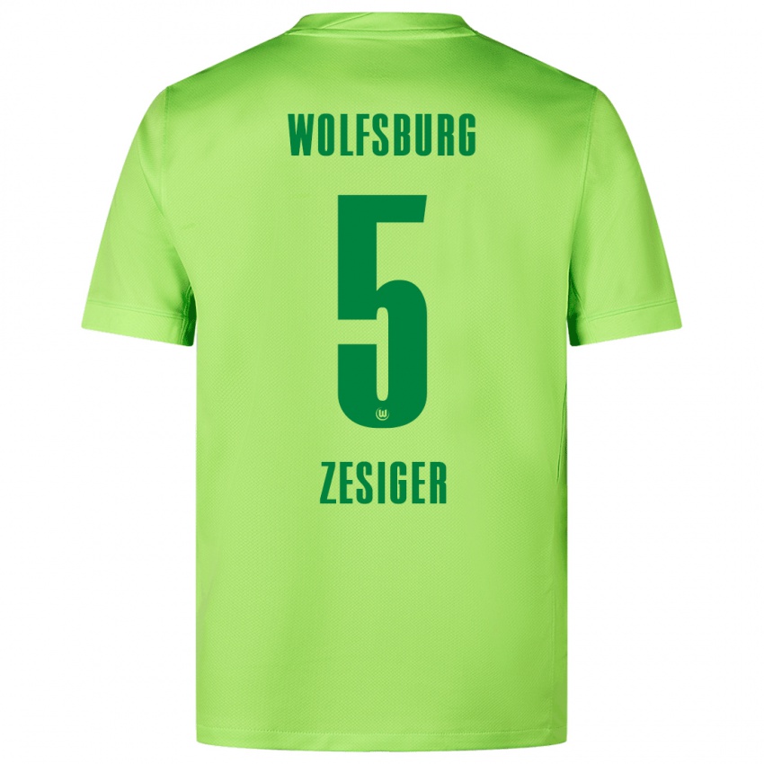 Hombre Camiseta Cédric Zesiger #5 Verde Fluorescente 1ª Equipación 2024/25 La Camisa México