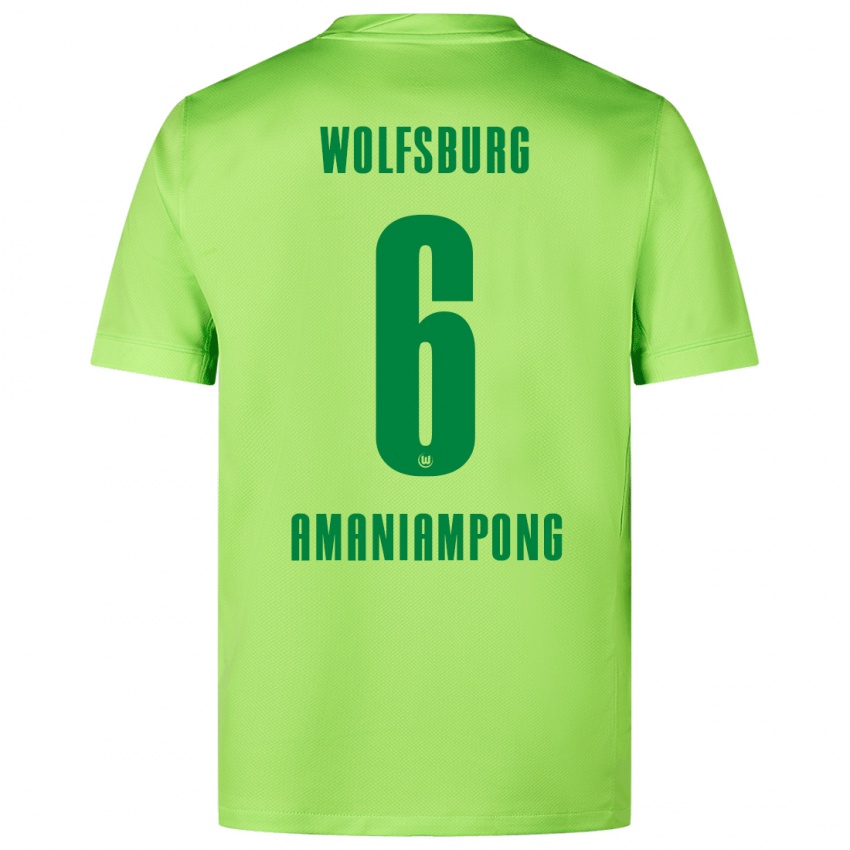 Hombre Camiseta Marces Amaniampong #6 Verde Fluorescente 1ª Equipación 2024/25 La Camisa México