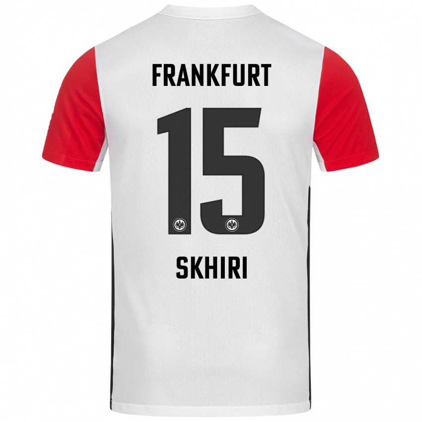 Hombre Camiseta Ellyes Skhiri #15 Blanco Rojo 1ª Equipación 2024/25 La Camisa México