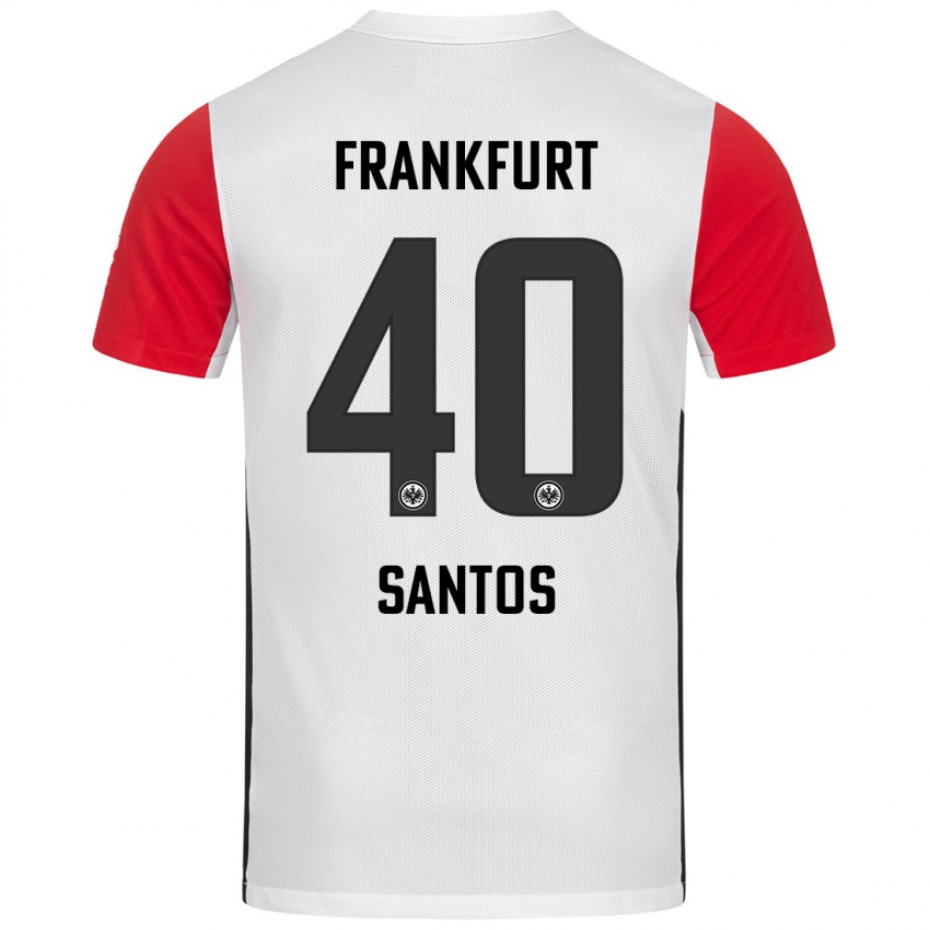 Hombre Camiseta Kauã Santos #40 Blanco Rojo 1ª Equipación 2024/25 La Camisa México