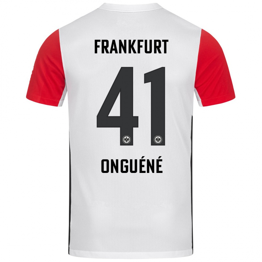 Hombre Camiseta Jérôme Onguéné #41 Blanco Rojo 1ª Equipación 2024/25 La Camisa México