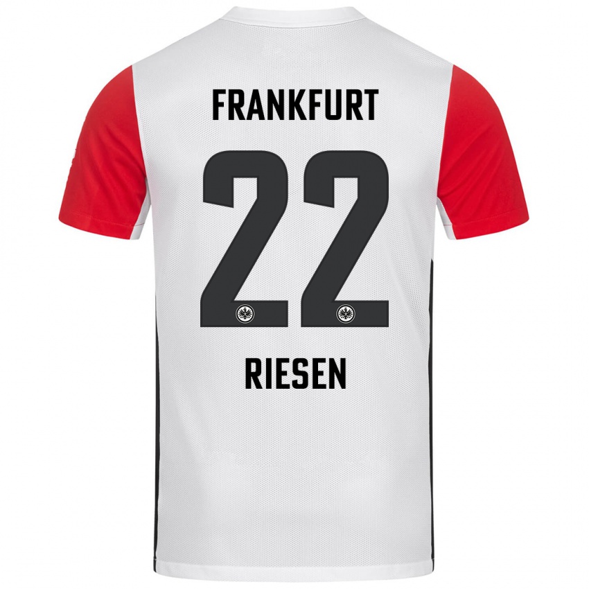 Hombre Camiseta Nadine Riesen #22 Blanco Rojo 1ª Equipación 2024/25 La Camisa México