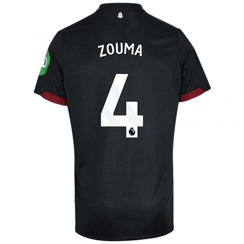 Hombre Camiseta Kurt Zouma #4 Negro Blanco 2ª Equipación 2024/25 La Camisa México