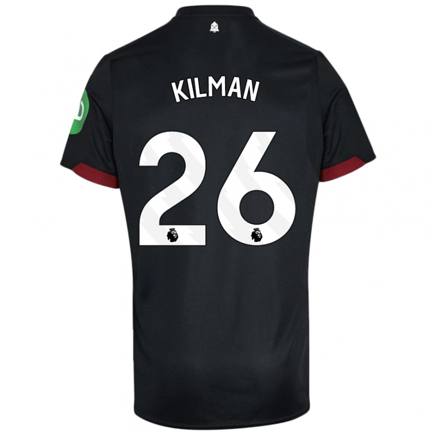 Hombre Camiseta Max Kilman #26 Negro Blanco 2ª Equipación 2024/25 La Camisa México