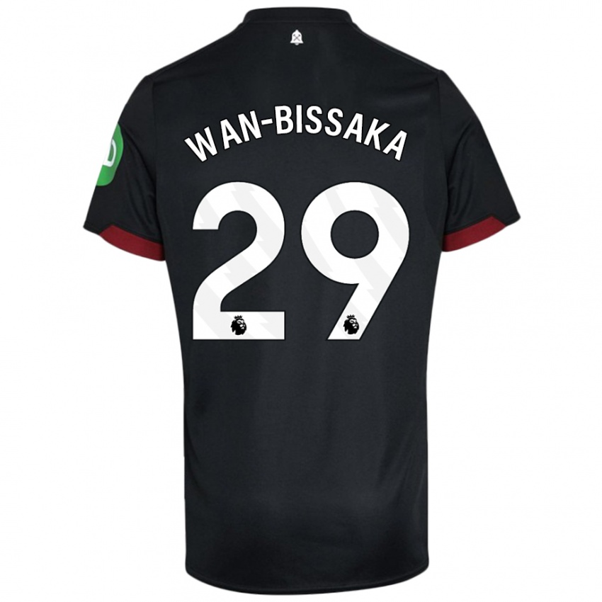 Hombre Camiseta Aaron Wan-Bissaka #29 Negro Blanco 2ª Equipación 2024/25 La Camisa México