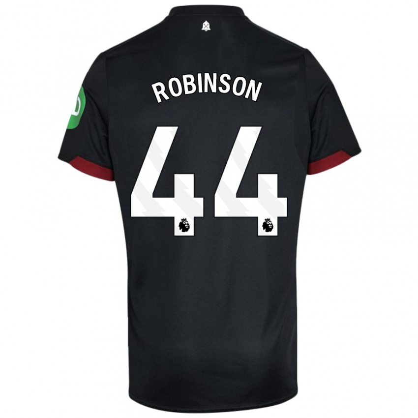 Hombre Camiseta Junior Robinson #44 Negro Blanco 2ª Equipación 2024/25 La Camisa México