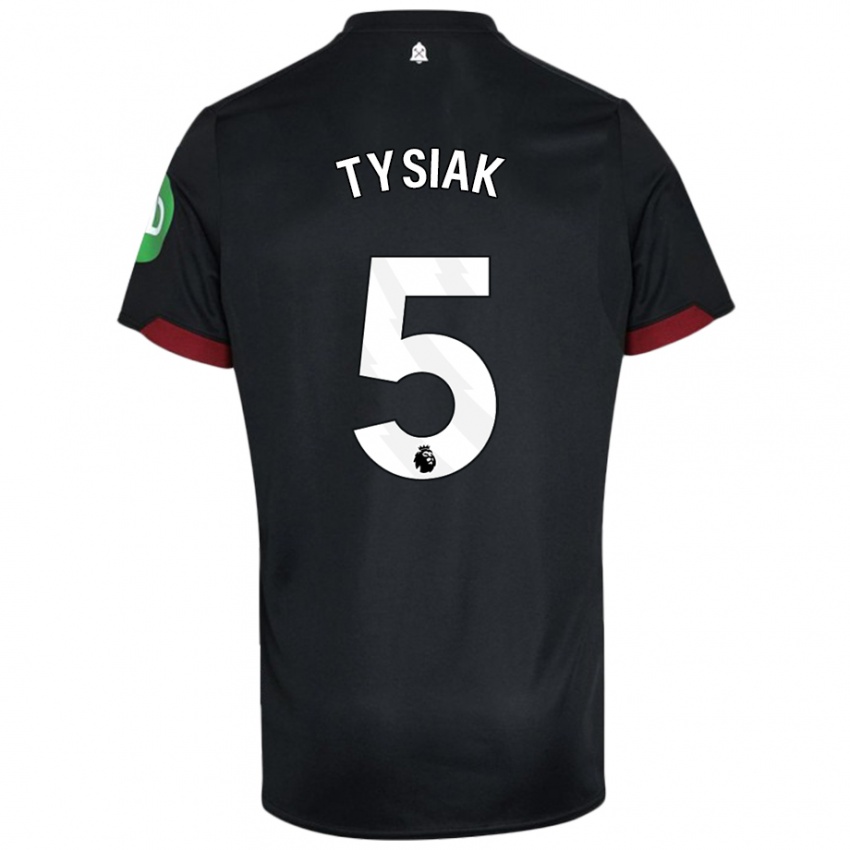 Hombre Camiseta Amber Tysiak #5 Negro Blanco 2ª Equipación 2024/25 La Camisa México