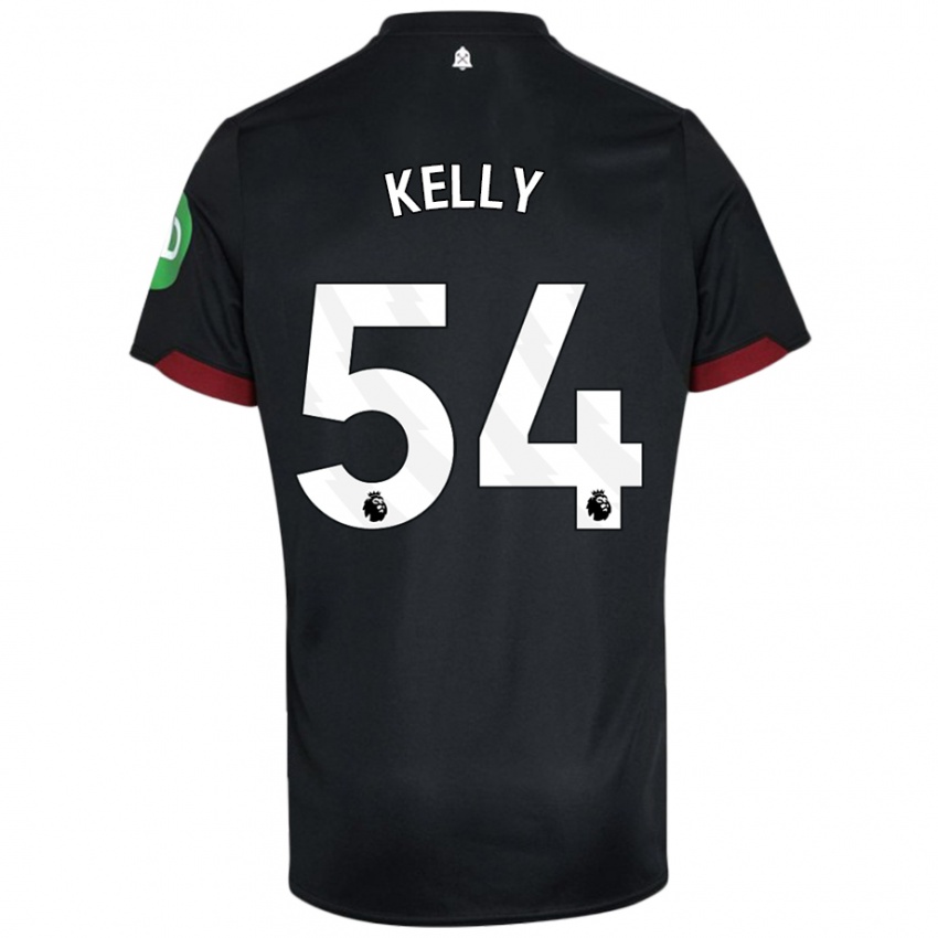 Hombre Camiseta Patrick Kelly #54 Negro Blanco 2ª Equipación 2024/25 La Camisa México