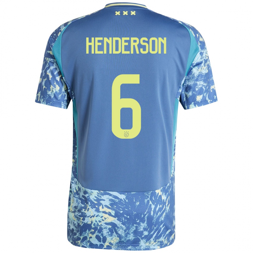 Hombre Camiseta Jordan Henderson #6 Gris Azul Amarillo 2ª Equipación 2024/25 La Camisa México