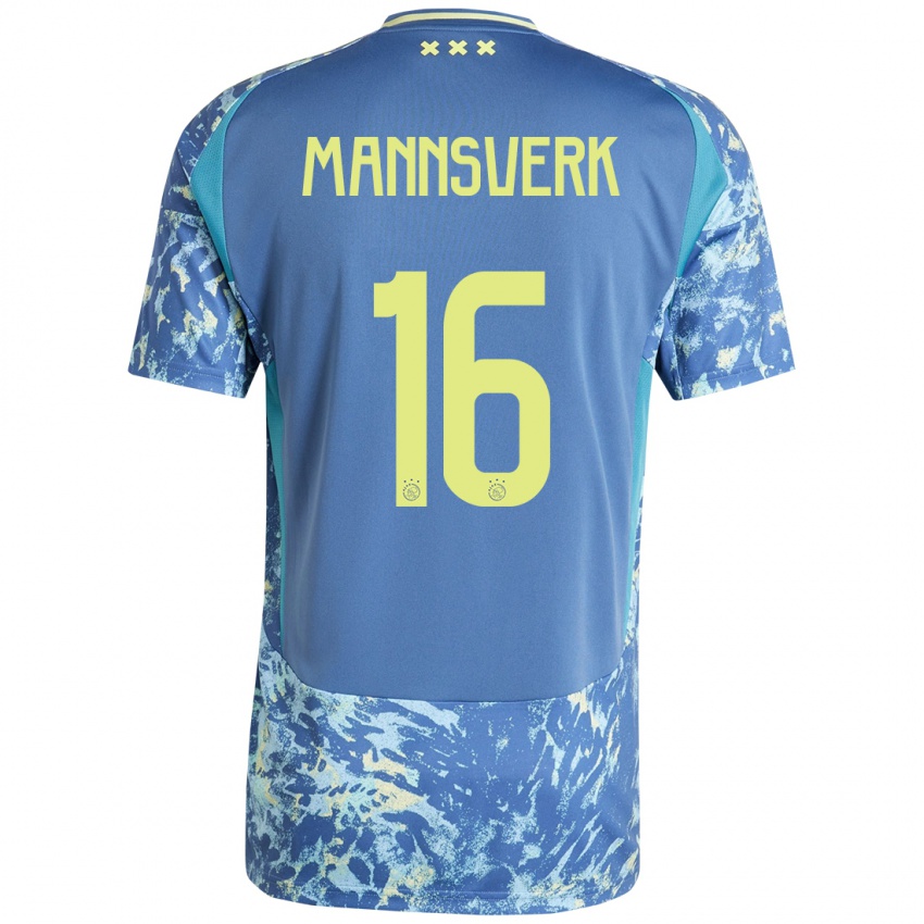 Hombre Camiseta Sivert Mannsverk #16 Gris Azul Amarillo 2ª Equipación 2024/25 La Camisa México