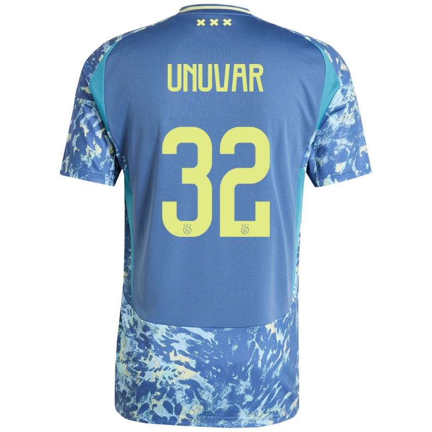 Hombre Camiseta Naci Ünüvar #32 Gris Azul Amarillo 2ª Equipación 2024/25 La Camisa México