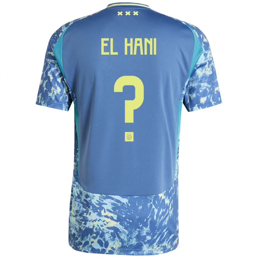 Hombre Camiseta Aymean El Hani #0 Gris Azul Amarillo 2ª Equipación 2024/25 La Camisa México