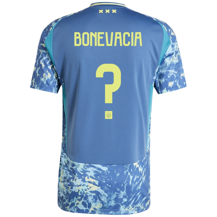 Hombre Camiseta Giuliano Bonevacia #0 Gris Azul Amarillo 2ª Equipación 2024/25 La Camisa México