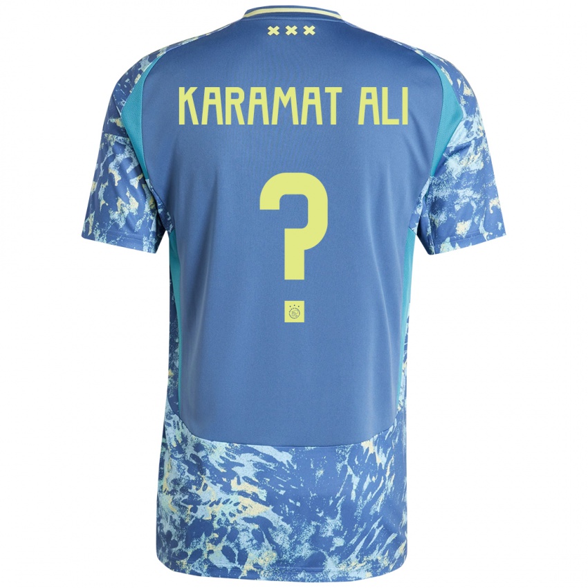 Hombre Camiseta Yaïr Karamat Ali #0 Gris Azul Amarillo 2ª Equipación 2024/25 La Camisa México