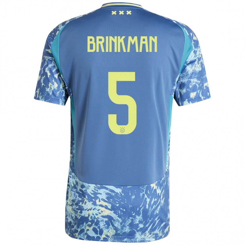 Hombre Camiseta Tim Brinkman #5 Gris Azul Amarillo 2ª Equipación 2024/25 La Camisa México