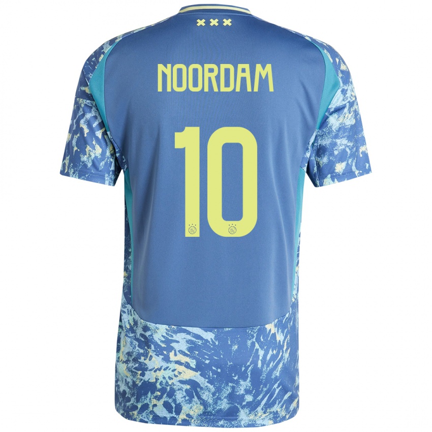 Hombre Camiseta Nadine Noordam #10 Gris Azul Amarillo 2ª Equipación 2024/25 La Camisa México