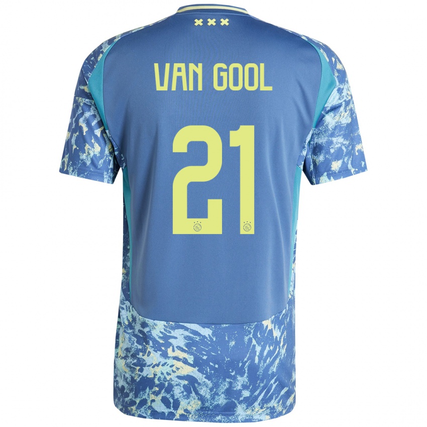 Hombre Camiseta Rosa Van Gool #21 Gris Azul Amarillo 2ª Equipación 2024/25 La Camisa México