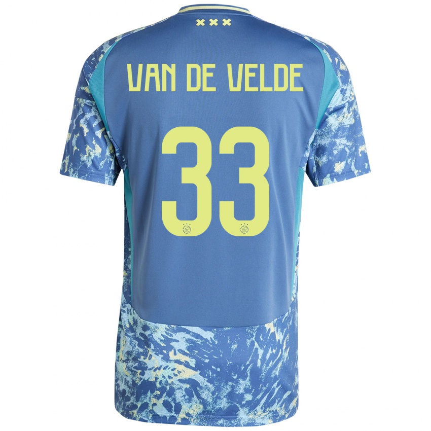 Hombre Camiseta Jonna Van De Velde #33 Gris Azul Amarillo 2ª Equipación 2024/25 La Camisa México