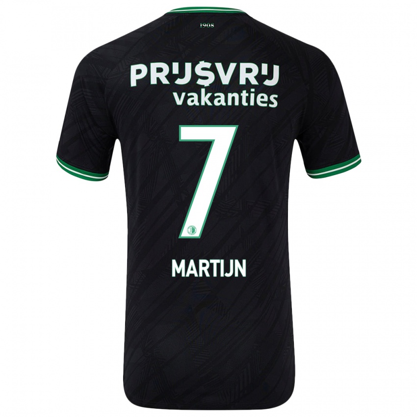 Hombre Camiseta Rowendley Martijn #7 Negro Verde 2ª Equipación 2024/25 La Camisa México