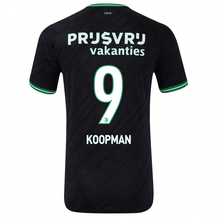 Hombre Camiseta Sanne Koopman #9 Negro Verde 2ª Equipación 2024/25 La Camisa México