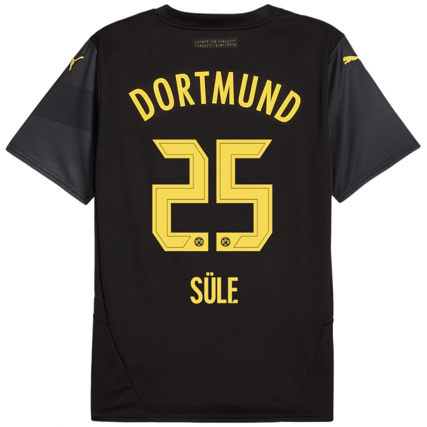 Hombre Camiseta Niklas Sule #25 Negro Amarillo 2ª Equipación 2024/25 La Camisa México