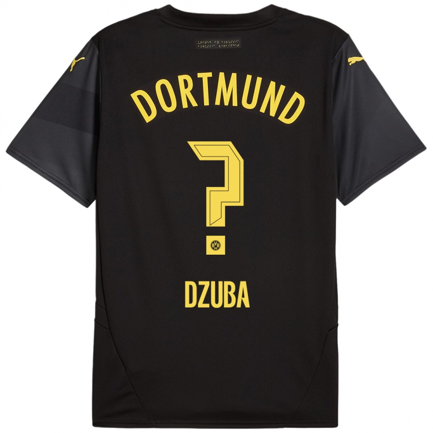 Hombre Camiseta Fabian Dzuba #0 Negro Amarillo 2ª Equipación 2024/25 La Camisa México