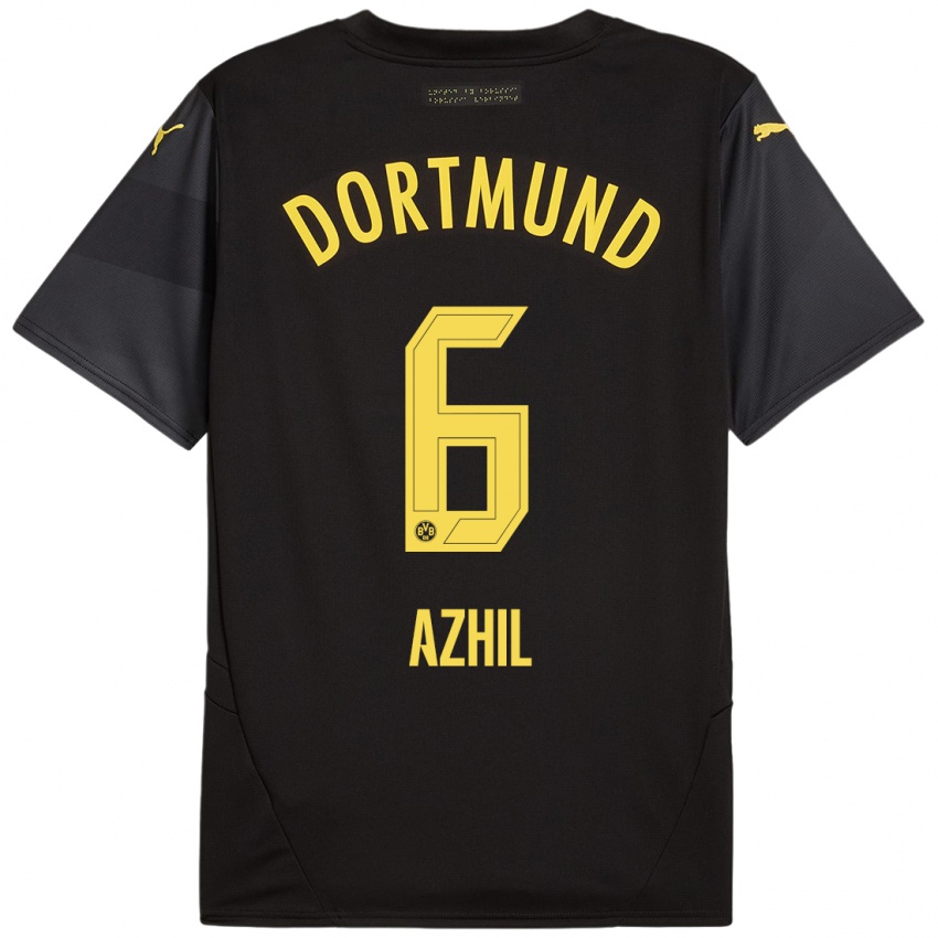 Hombre Camiseta Ayman Azhil #6 Negro Amarillo 2ª Equipación 2024/25 La Camisa México