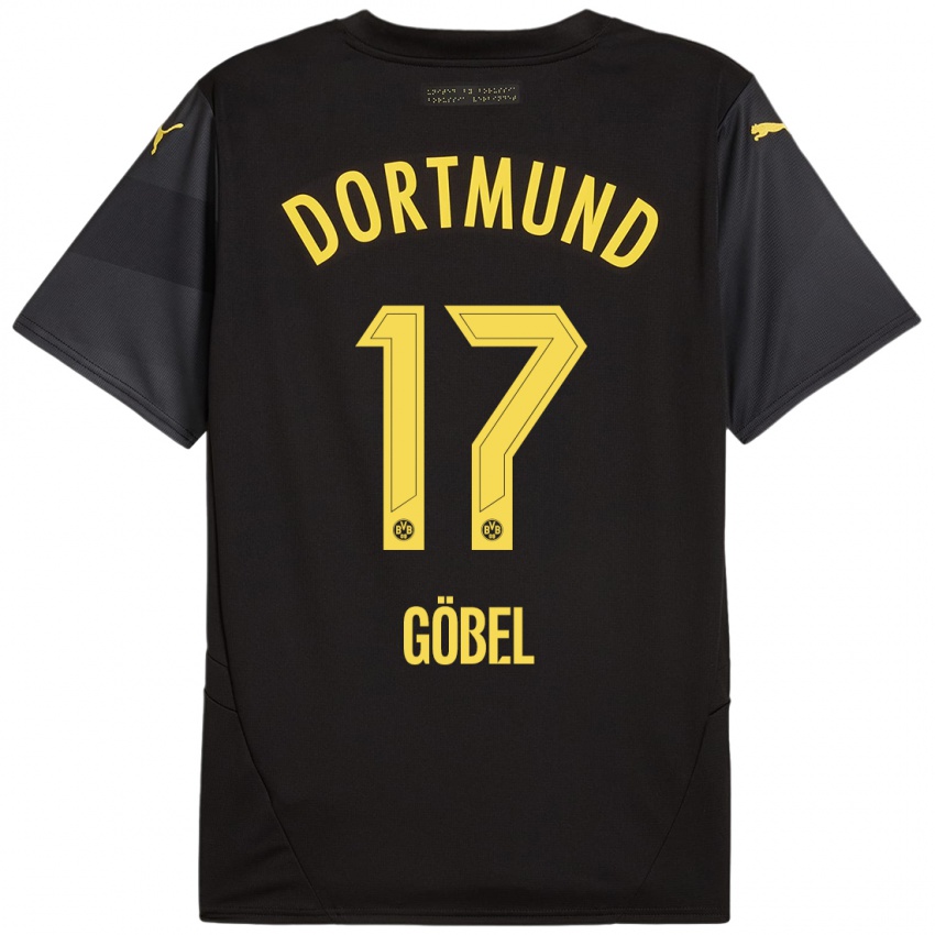 Hombre Camiseta Patrick Göbel #17 Negro Amarillo 2ª Equipación 2024/25 La Camisa México