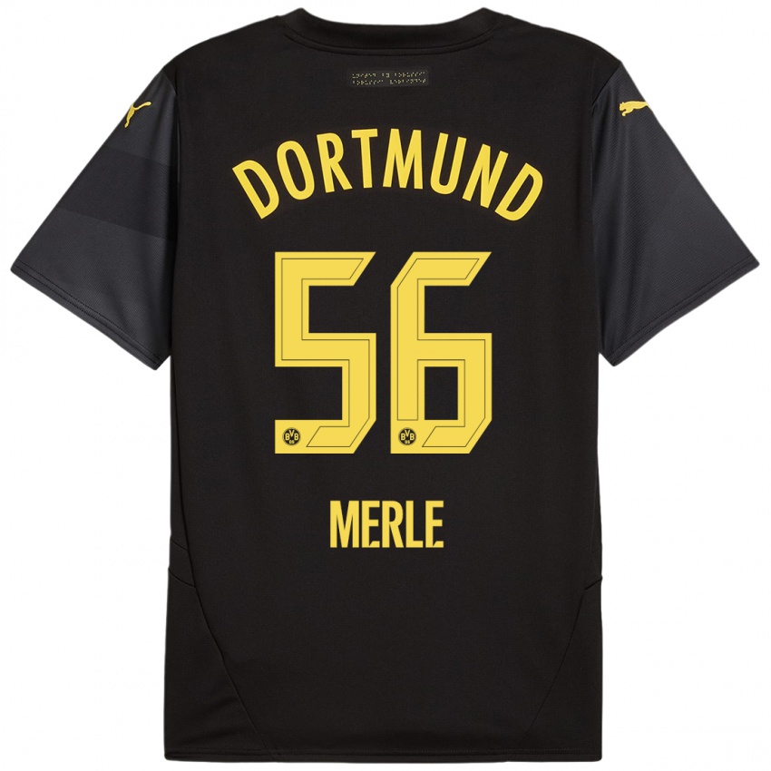 Hombre Camiseta Albers Merle #56 Negro Amarillo 2ª Equipación 2024/25 La Camisa México