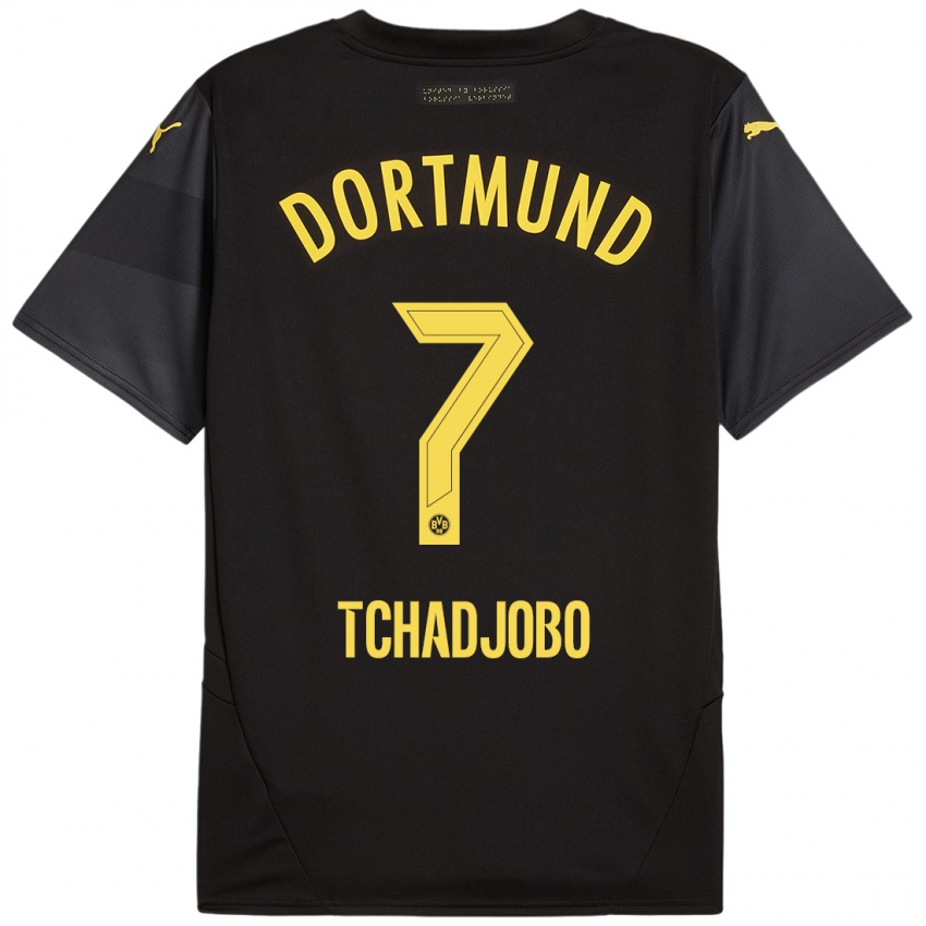 Hombre Camiseta Dia Tchadjobo #7 Negro Amarillo 2ª Equipación 2024/25 La Camisa México