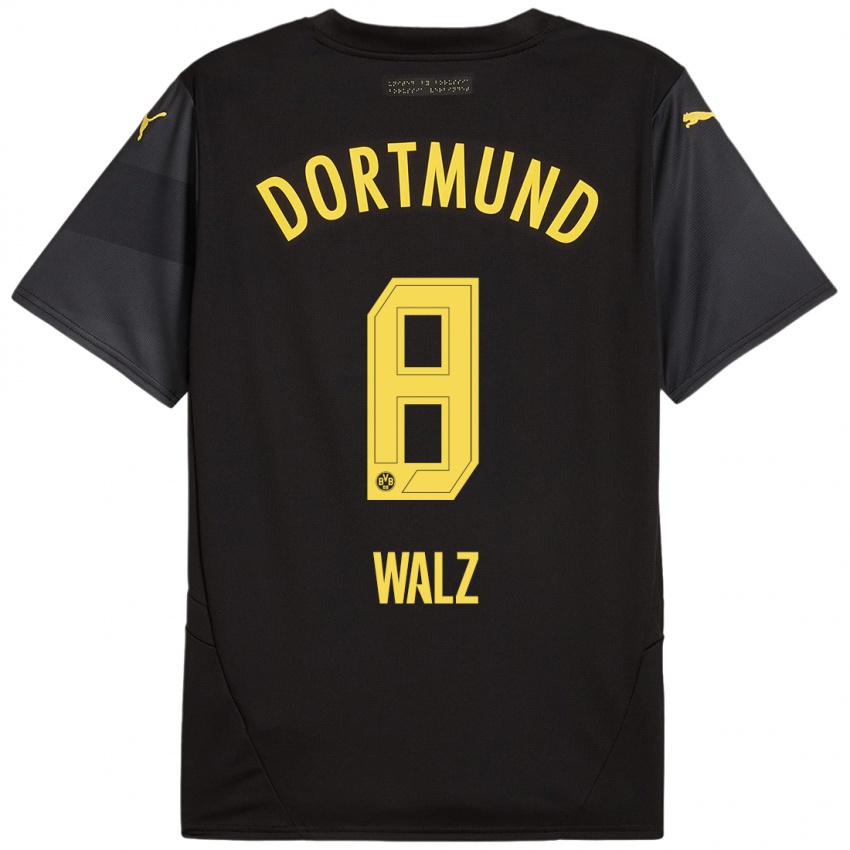 Hombre Camiseta Vasco Walz #8 Negro Amarillo 2ª Equipación 2024/25 La Camisa México