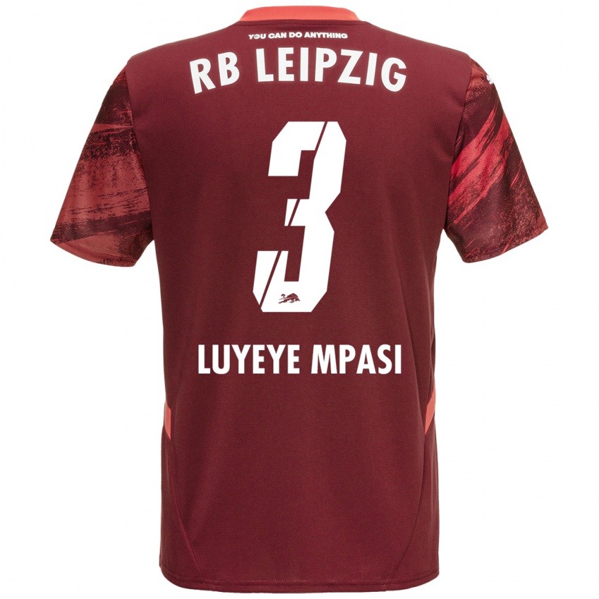 Hombre Camiseta Seal Luyeye Mpasi #3 Borgoña 2ª Equipación 2024/25 La Camisa México