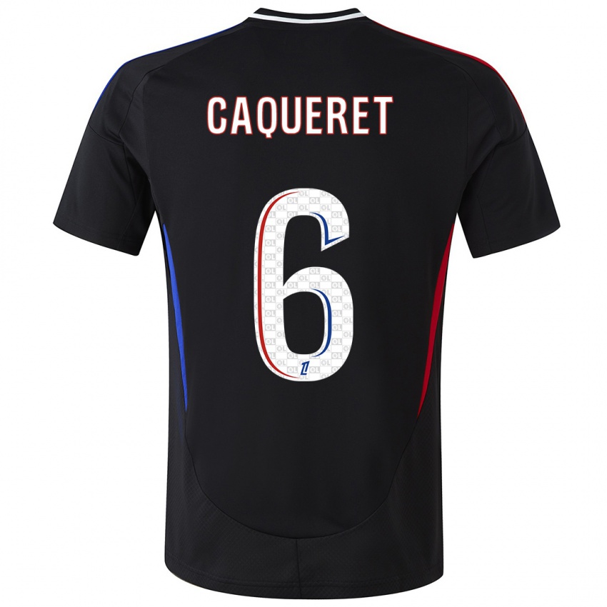 Hombre Camiseta Maxence Caqueret #6 Negro 2ª Equipación 2024/25 La Camisa México