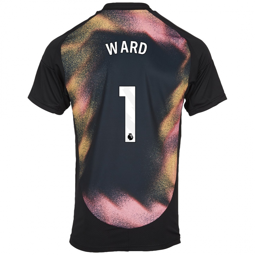 Hombre Camiseta Danny Ward #1 Negro Blanco 2ª Equipación 2024/25 La Camisa México