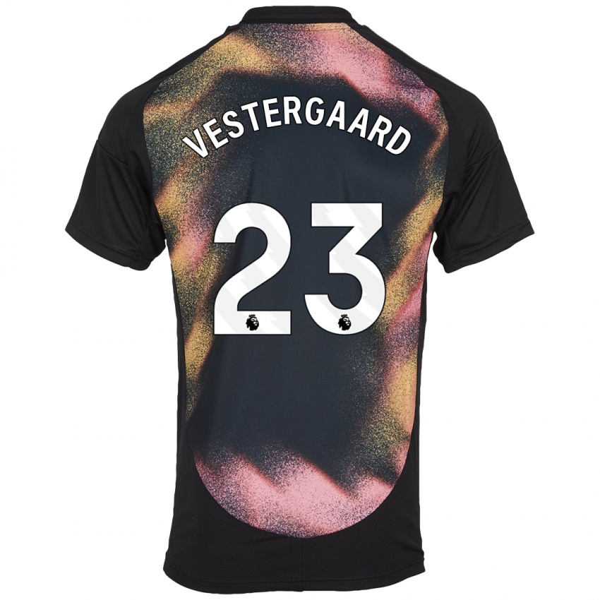 Hombre Camiseta Jannik Vestergaard #23 Negro Blanco 2ª Equipación 2024/25 La Camisa México