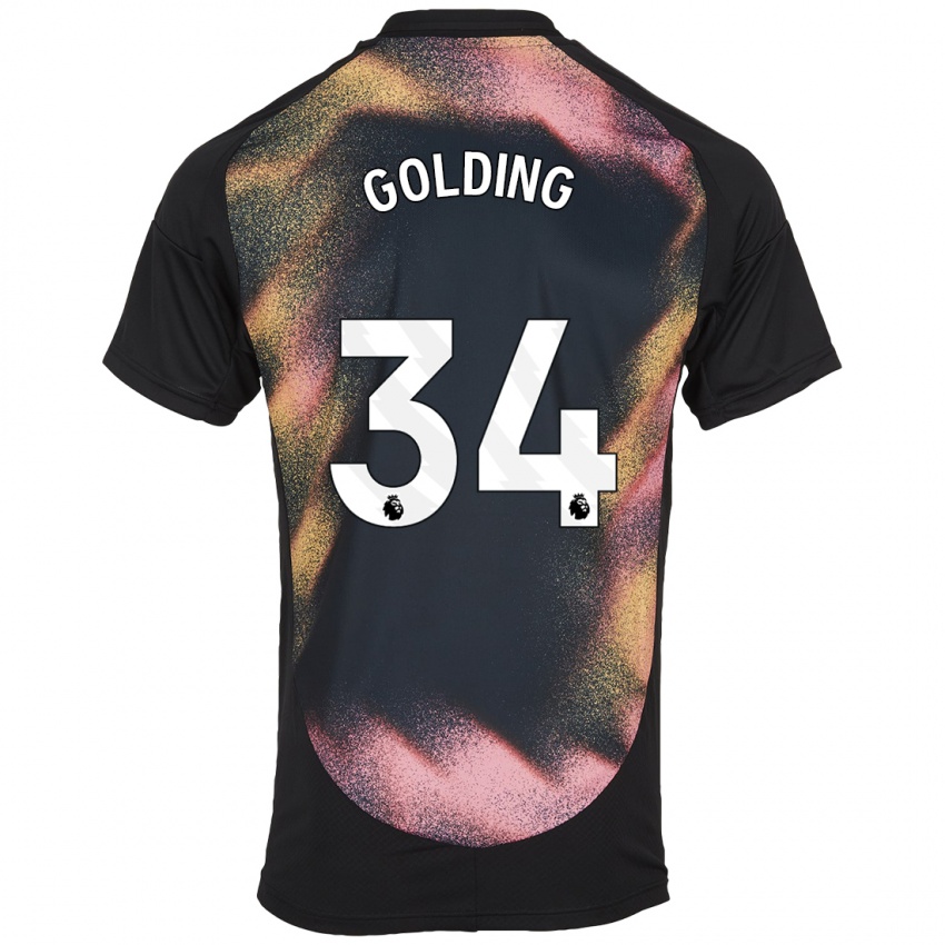 Hombre Camiseta Michael Golding #34 Negro Blanco 2ª Equipación 2024/25 La Camisa México