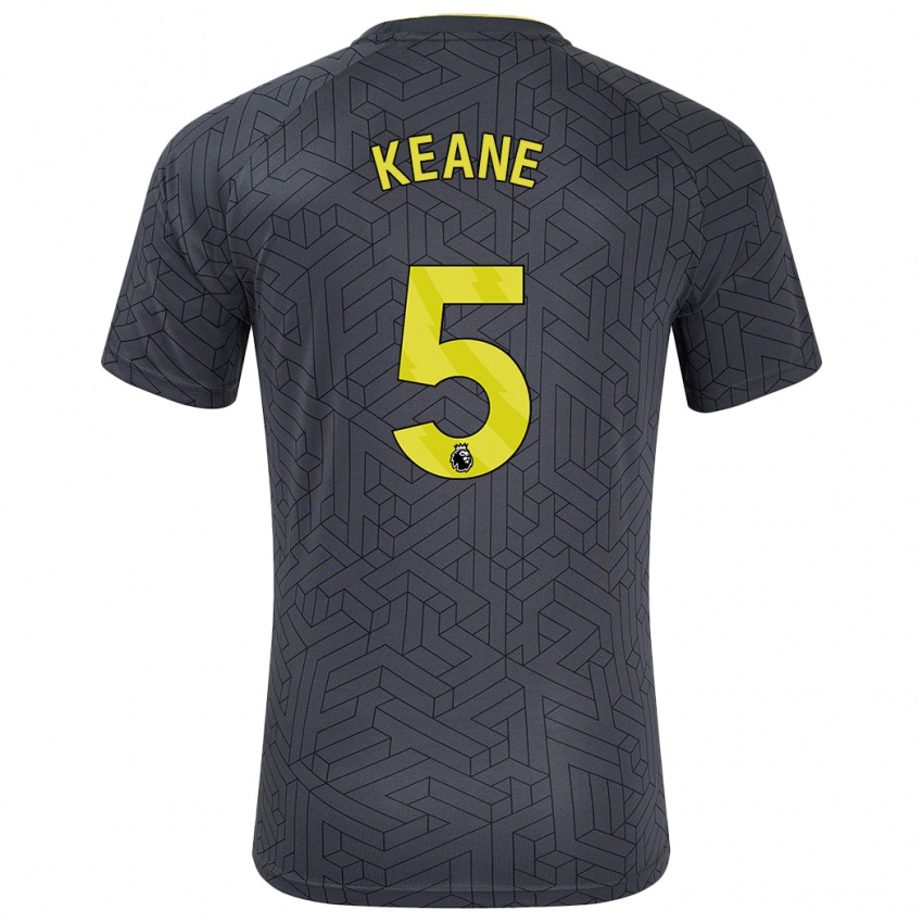 Hombre Camiseta Michael Keane #5 Negro Amarillo 2ª Equipación 2024/25 La Camisa México