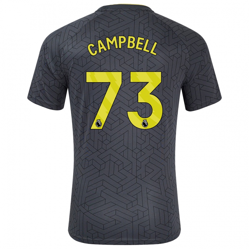 Hombre Camiseta Elijah Campbell #73 Negro Amarillo 2ª Equipación 2024/25 La Camisa México