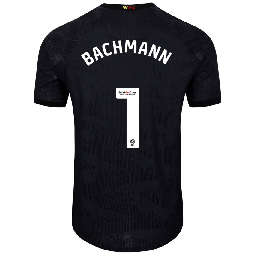 Hombre Camiseta Daniel Bachmann #1 Negro Blanco 2ª Equipación 2024/25 La Camisa México