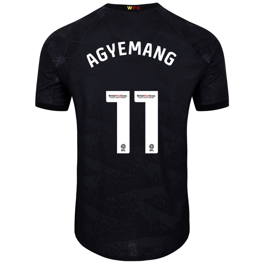 Hombre Camiseta Michelle Agyemang #11 Negro Blanco 2ª Equipación 2024/25 La Camisa México