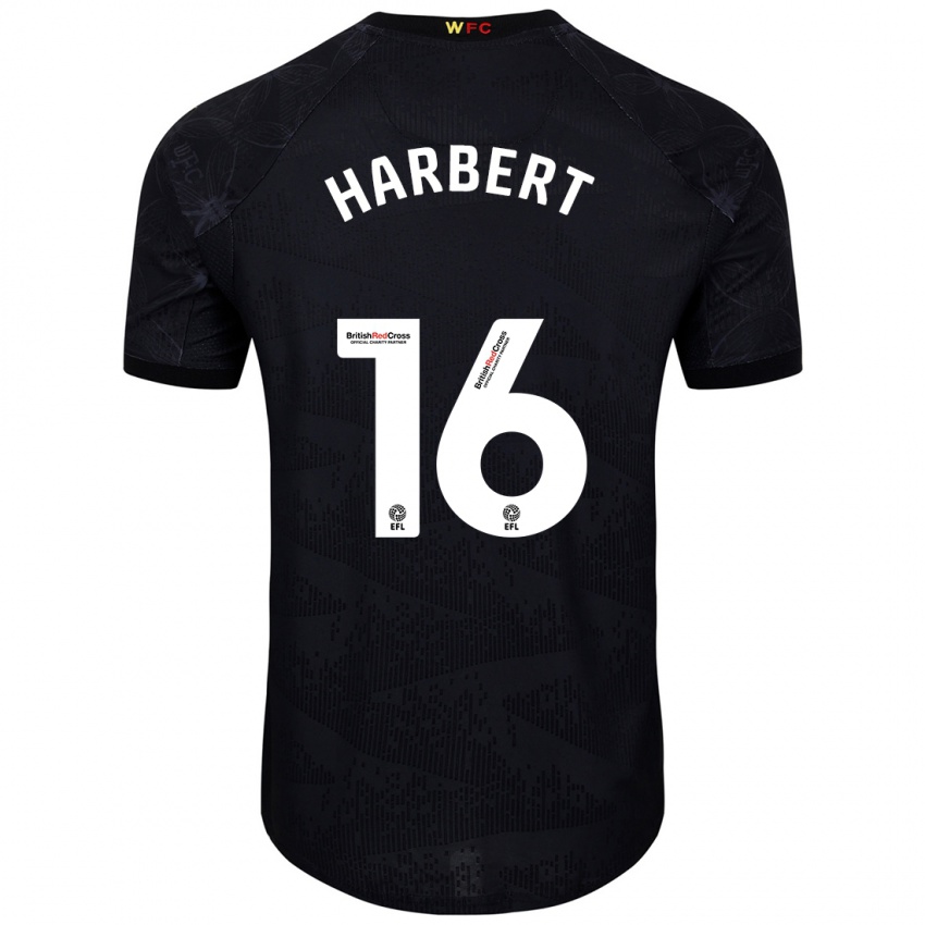 Hombre Camiseta Laila Harbert #16 Negro Blanco 2ª Equipación 2024/25 La Camisa México