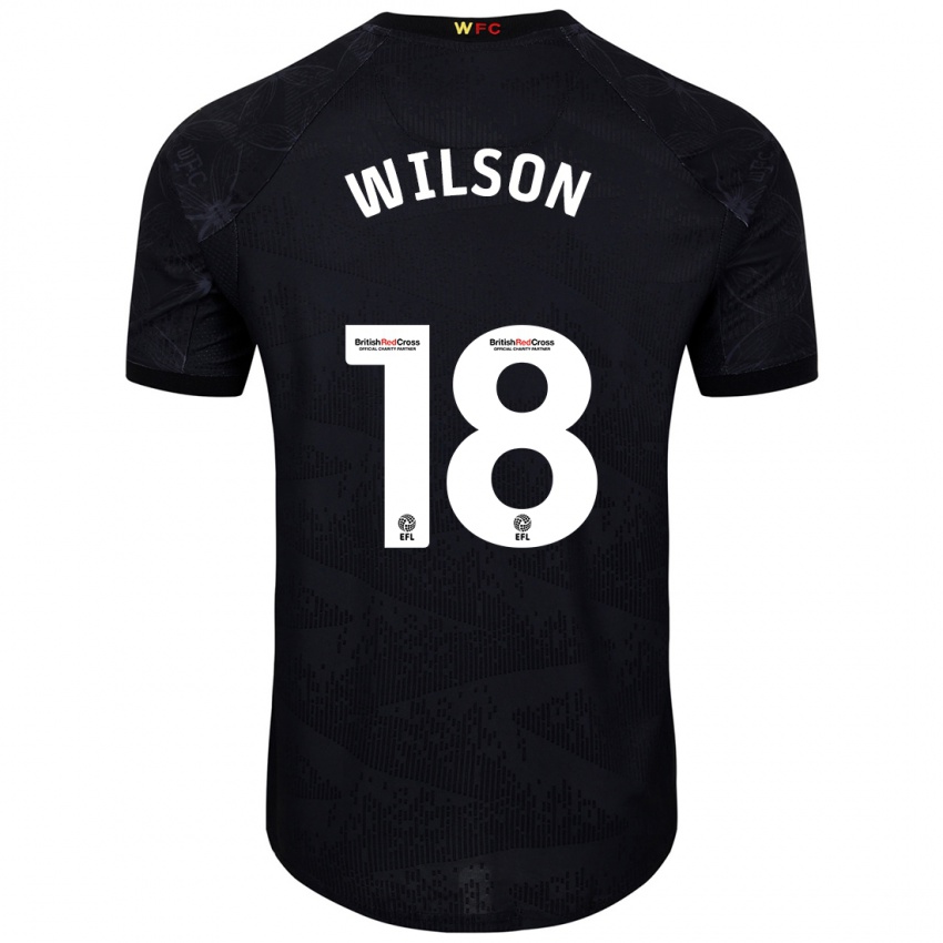 Hombre Camiseta Poppy Wilson #18 Negro Blanco 2ª Equipación 2024/25 La Camisa México