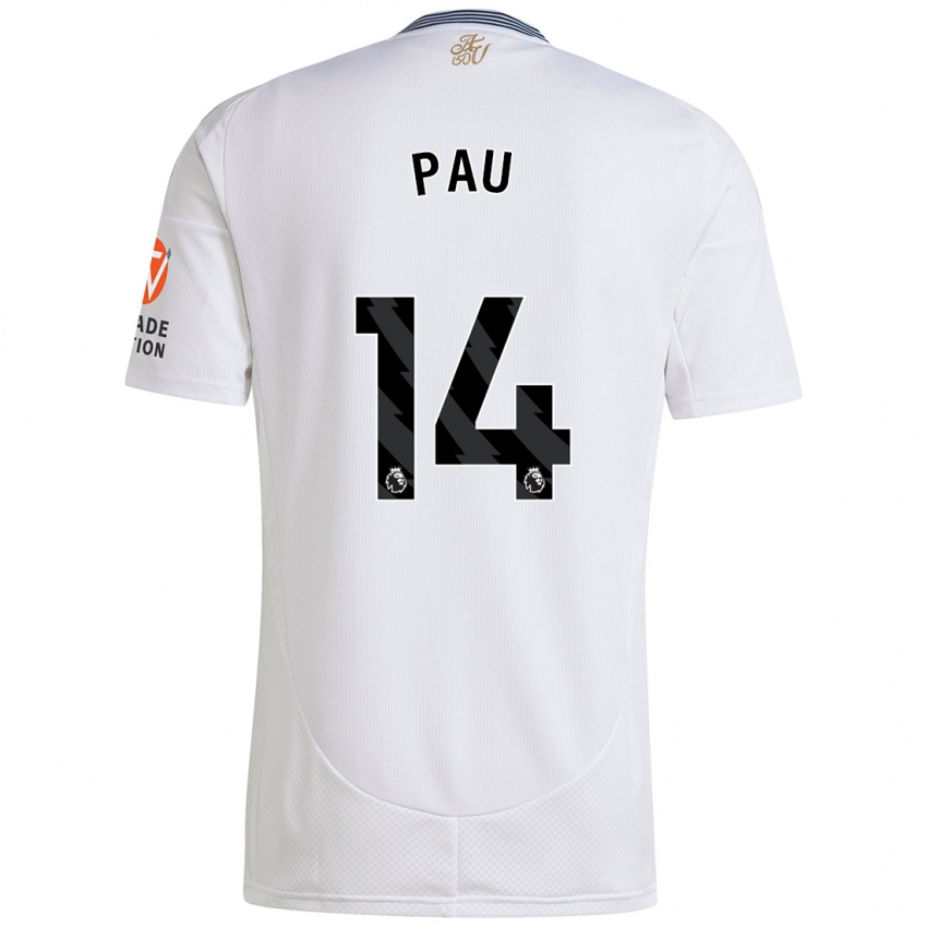 Hombre Camiseta Pau Torres #14 Blanco 2ª Equipación 2024/25 La Camisa México