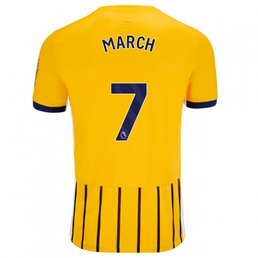 Hombre Camiseta Solly March #7 Dorado Azul Rayas 2ª Equipación 2024/25 La Camisa México