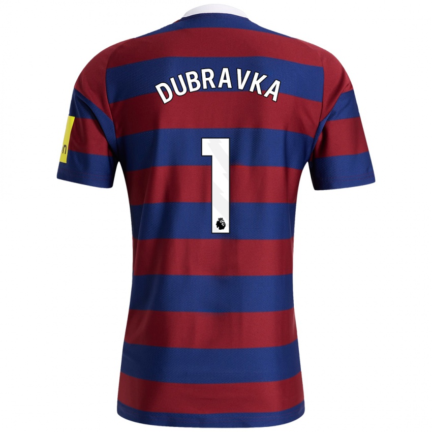 Hombre Camiseta Martin Dubravka #1 Burdeos Azul Marino 2ª Equipación 2024/25 La Camisa México