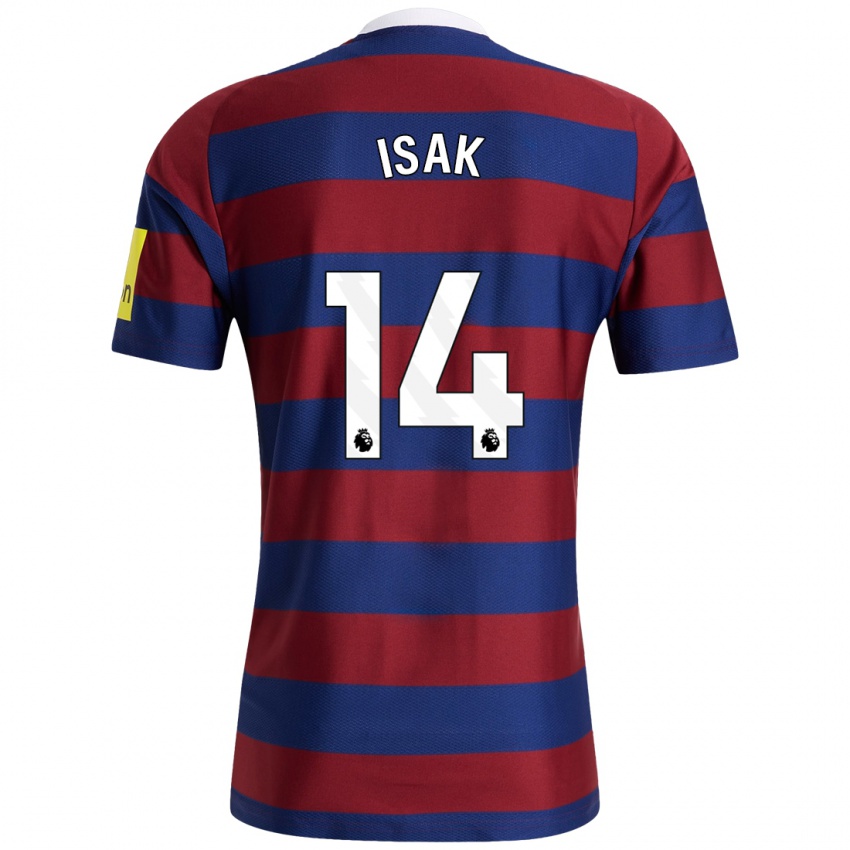 Hombre Camiseta Alexander Isak #14 Burdeos Azul Marino 2ª Equipación 2024/25 La Camisa México