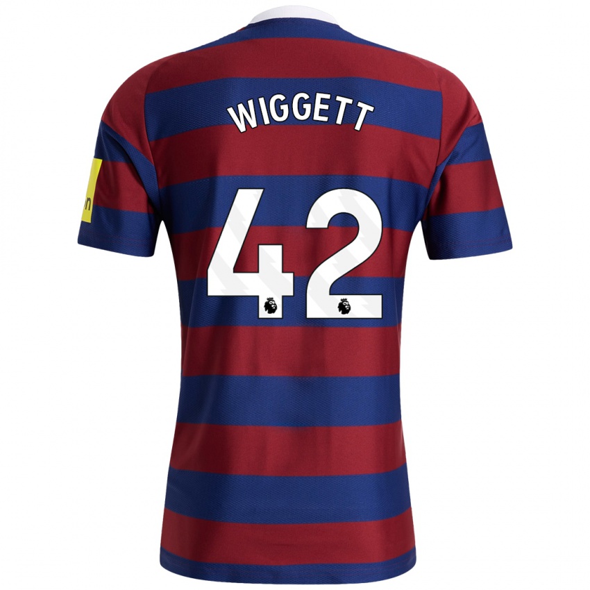 Hombre Camiseta Charlie Wiggett #42 Burdeos Azul Marino 2ª Equipación 2024/25 La Camisa México